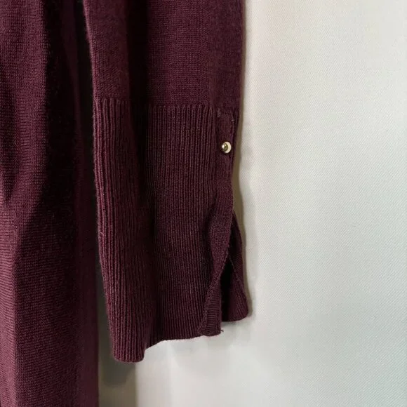 White House Black Market Women's Wine Cabernet Waterfall Cardigan Size XS - Picture 3 of 9